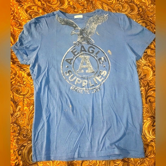 American Eagle Outfitters Big Eagle T-shirt Blue - Picture 1 of 4